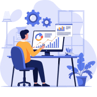 従来のBIツール：人がデータを見て分析する様子