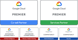 Google Cloud プレミア パートナー・Advanced Competency ロゴ