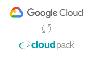 Google Cloudとcloudpackの直接連携の図