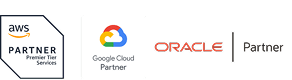 AWS・Google Cloud・Oracle など主要クラウドのパートナー認定ロゴ